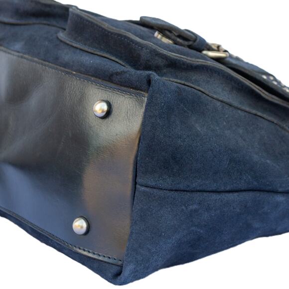 PATRICIA NASH Purse Navy Suede Large Handbag Satchel Crossbody Bag NWOT - Picture 9 of 16